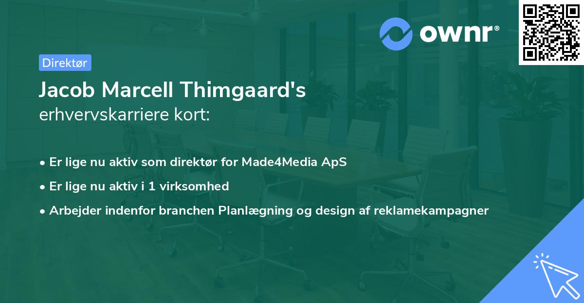 Jacob Marcell Thimgaard's erhvervskarriere kort