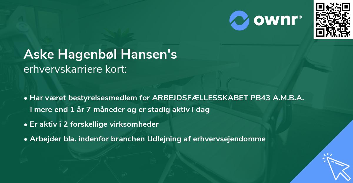 Aske Hagenbøl Hansen's erhvervskarriere kort