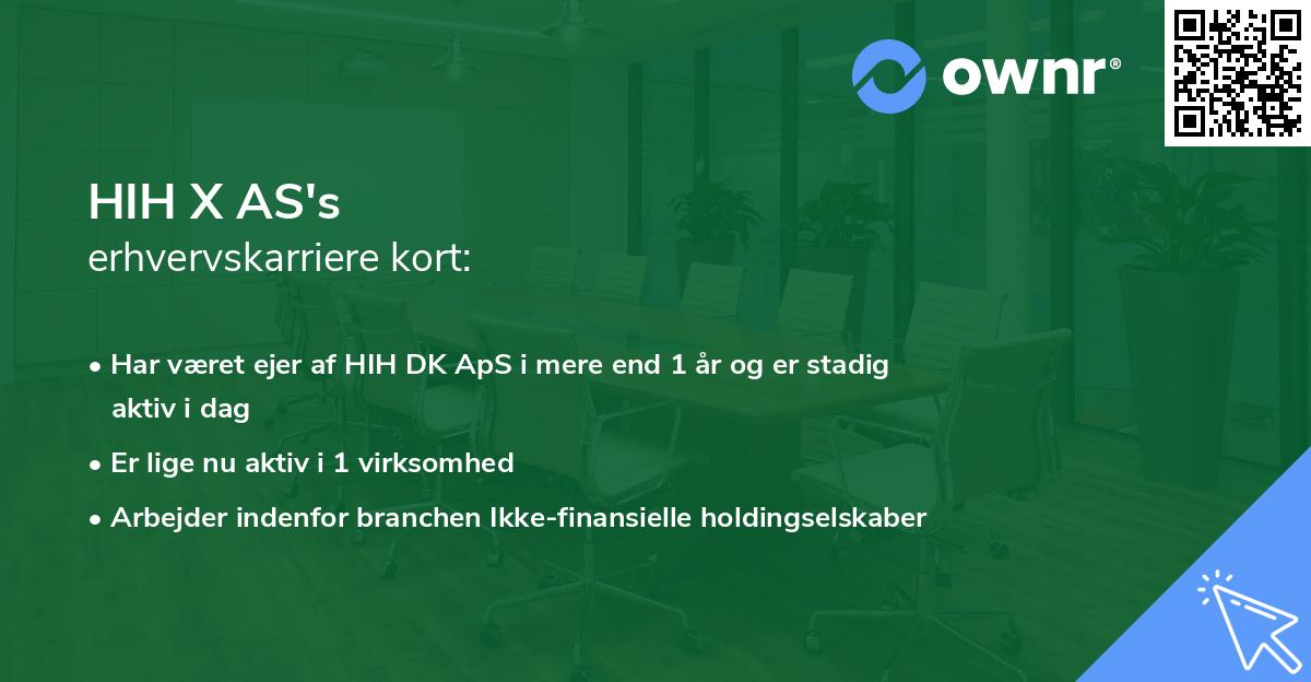 HIH X AS's erhvervskarriere kort