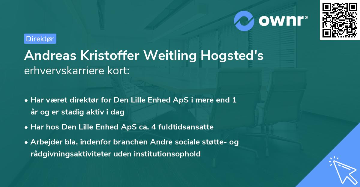 Andreas Kristoffer Weitling Hogsted's erhvervskarriere kort