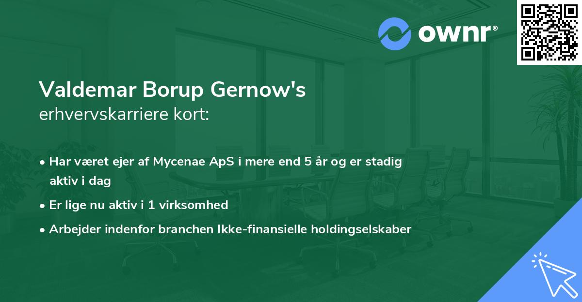 Valdemar Borup Gernow's erhvervskarriere kort