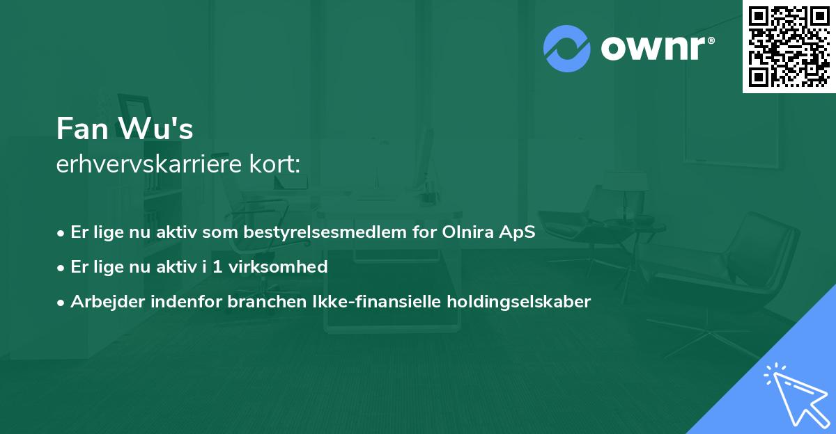 Fan Wu's erhvervskarriere kort