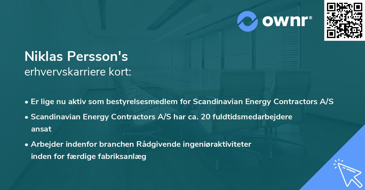 Niklas Persson's erhvervskarriere kort