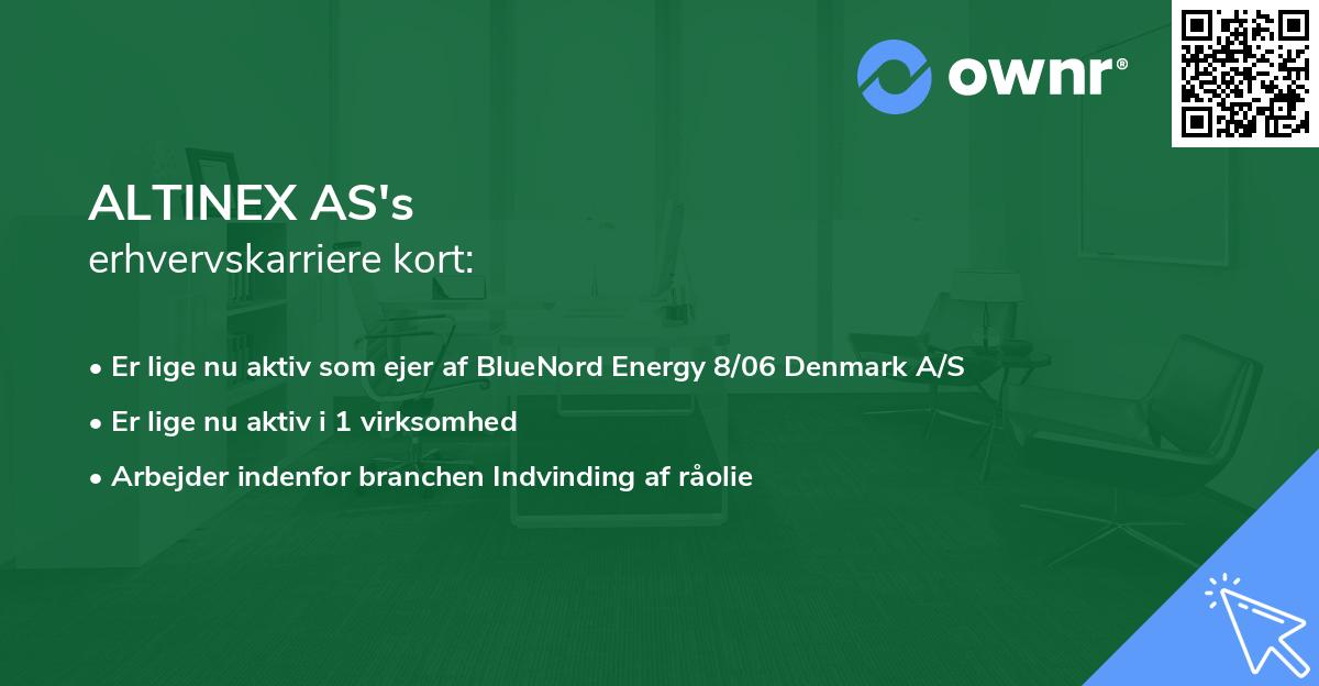 ALTINEX AS's erhvervskarriere kort