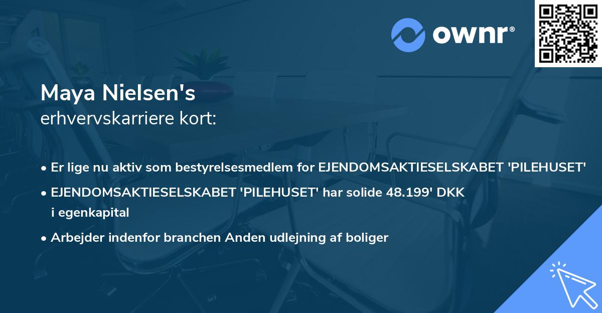 Maya Nielsen's erhvervskarriere kort