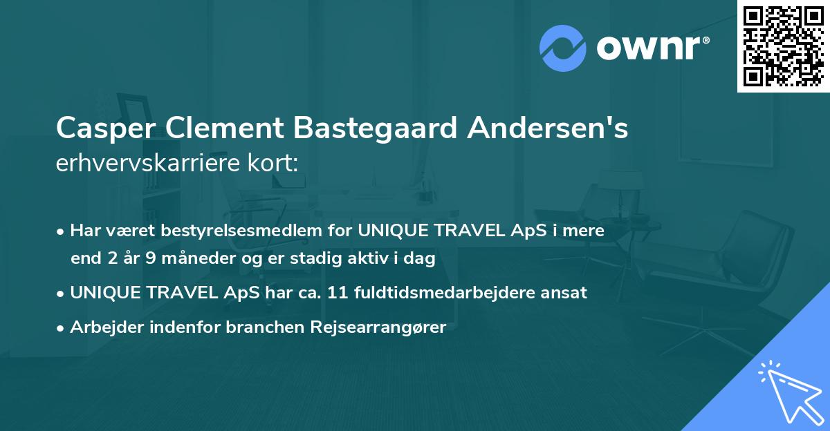 Casper Clement Bastegaard Andersen's erhvervskarriere kort