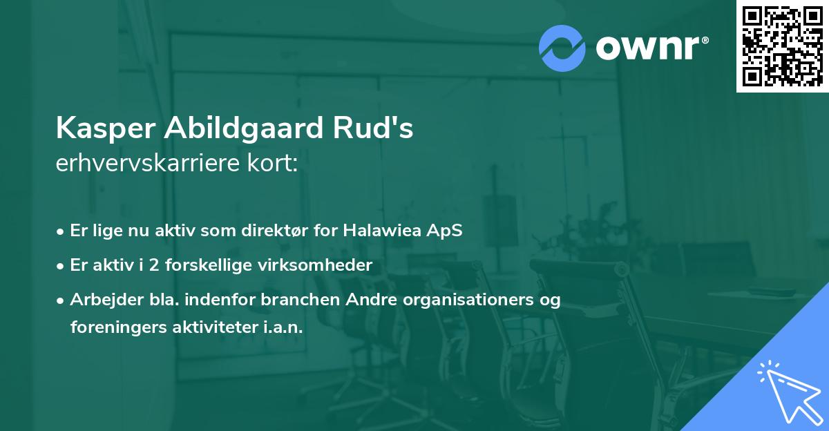 Kasper Abildgaard Rud's erhvervskarriere kort