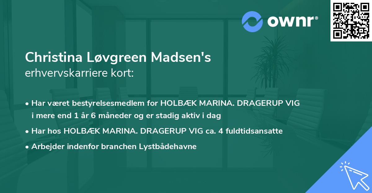 Christina Løvgreen Madsen's erhvervskarriere kort