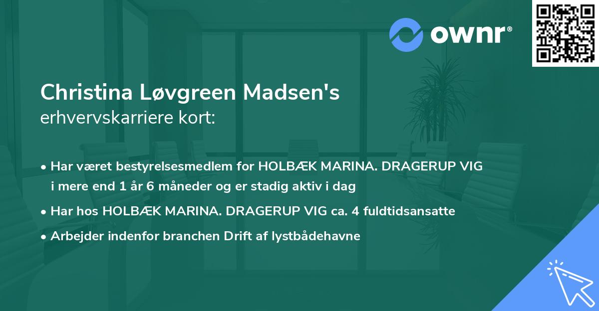 Christina Løvgreen Madsen's erhvervskarriere kort