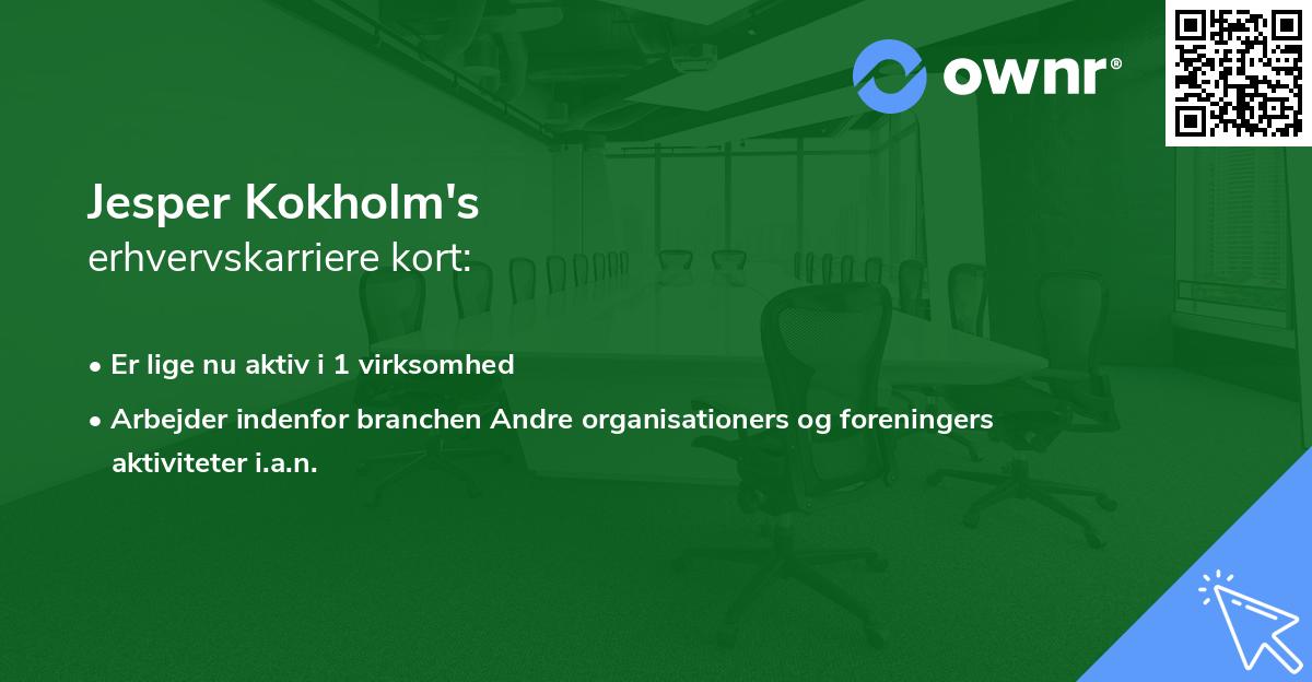 Jesper Kokholm's erhvervskarriere kort
