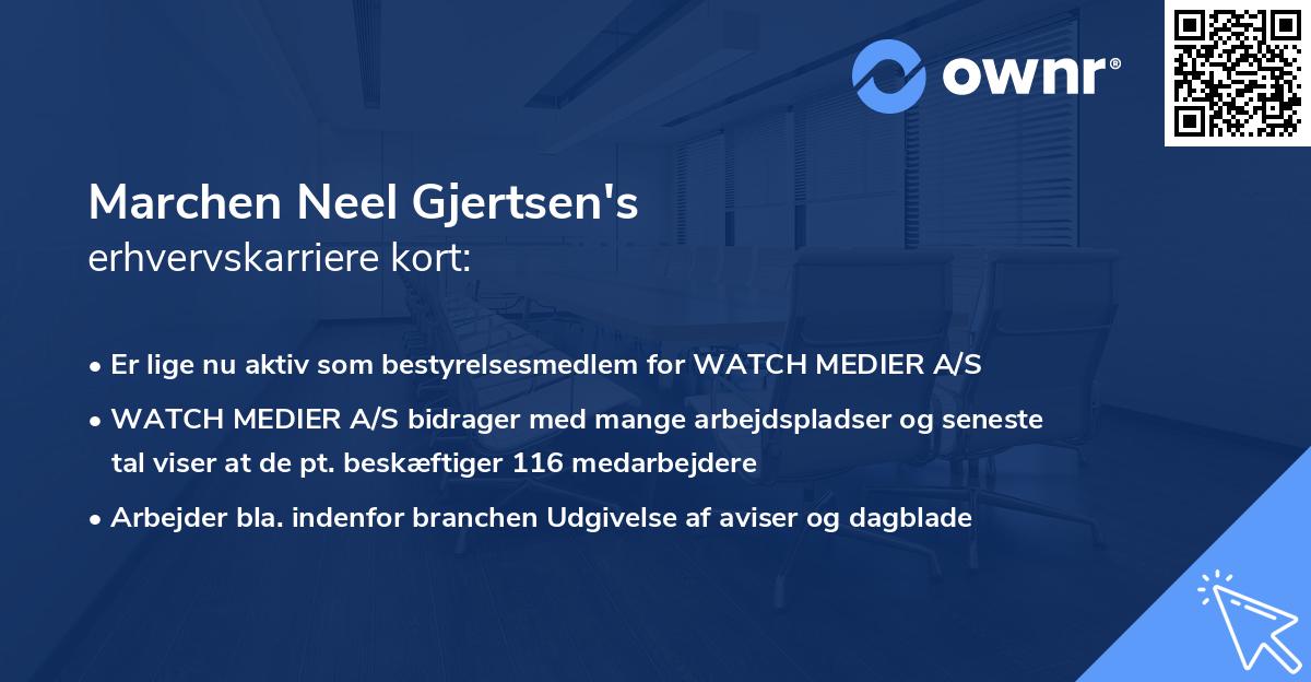 Marchen Neel Gjertsen's erhvervskarriere kort