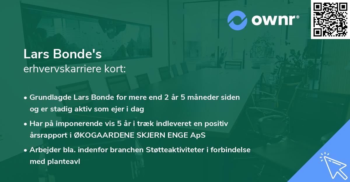 Lars Bonde's erhvervskarriere kort