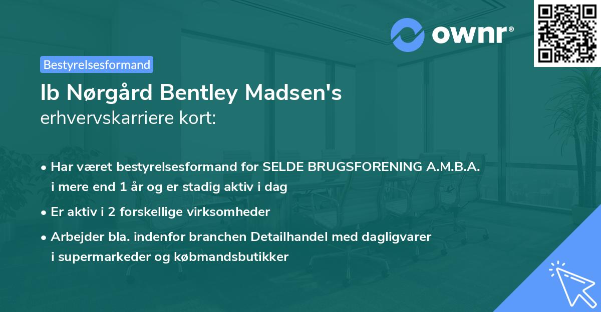 Ib Nørgård Bentley Madsen's erhvervskarriere kort