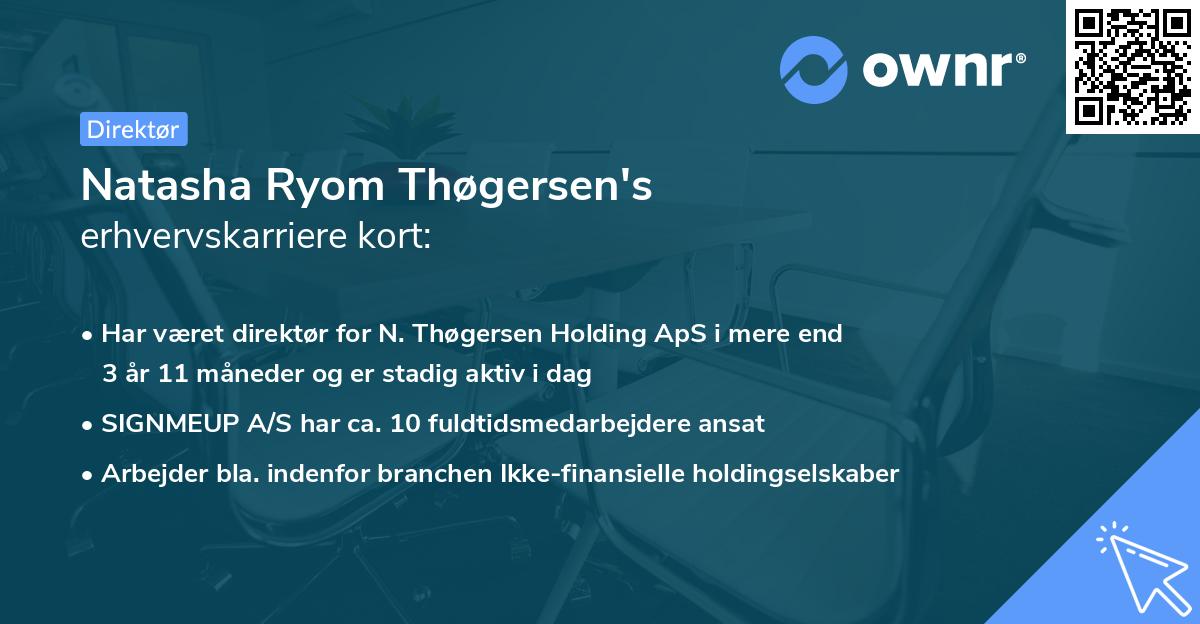Natasha Ryom Thøgersen's erhvervskarriere kort