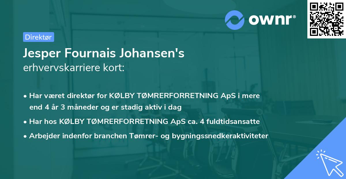 Jesper Fournais Johansen's erhvervskarriere kort