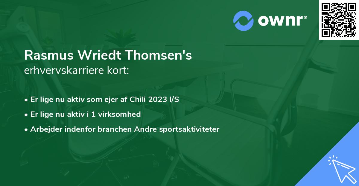 Rasmus Wriedt Thomsen's erhvervskarriere kort