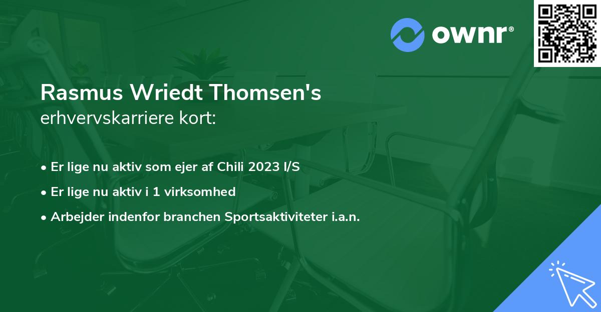 Rasmus Wriedt Thomsen's erhvervskarriere kort