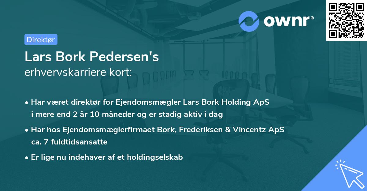 Lars Bork Pedersen's erhvervskarriere kort