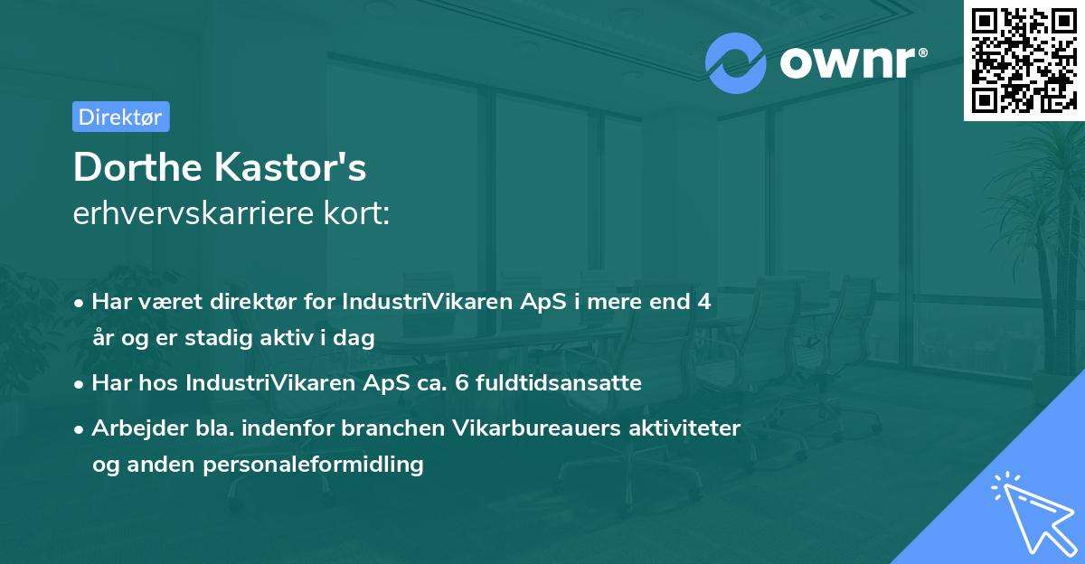Dorthe Kastor's erhvervskarriere kort
