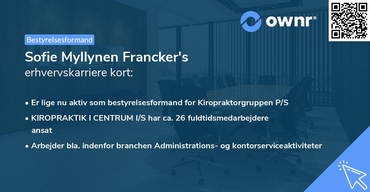 Sofie Myllynen Francker's erhvervskarriere kort