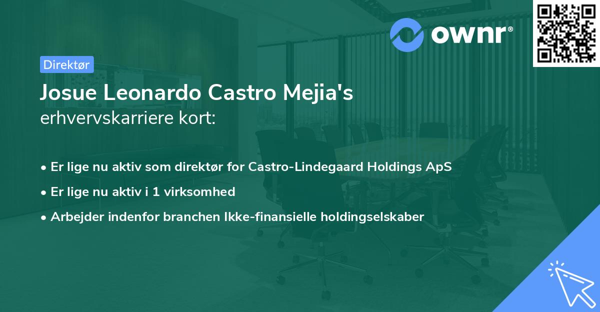 Josue Leonardo Castro Mejia's erhvervskarriere kort