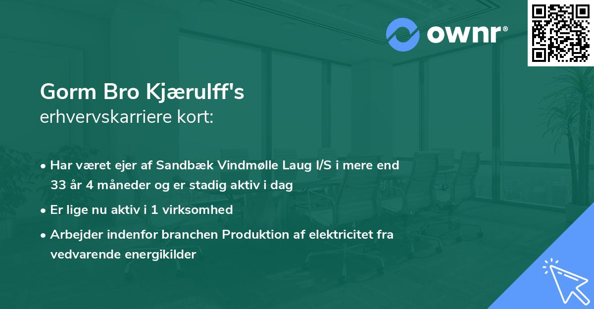 Gorm Bro Kjærulff's erhvervskarriere kort