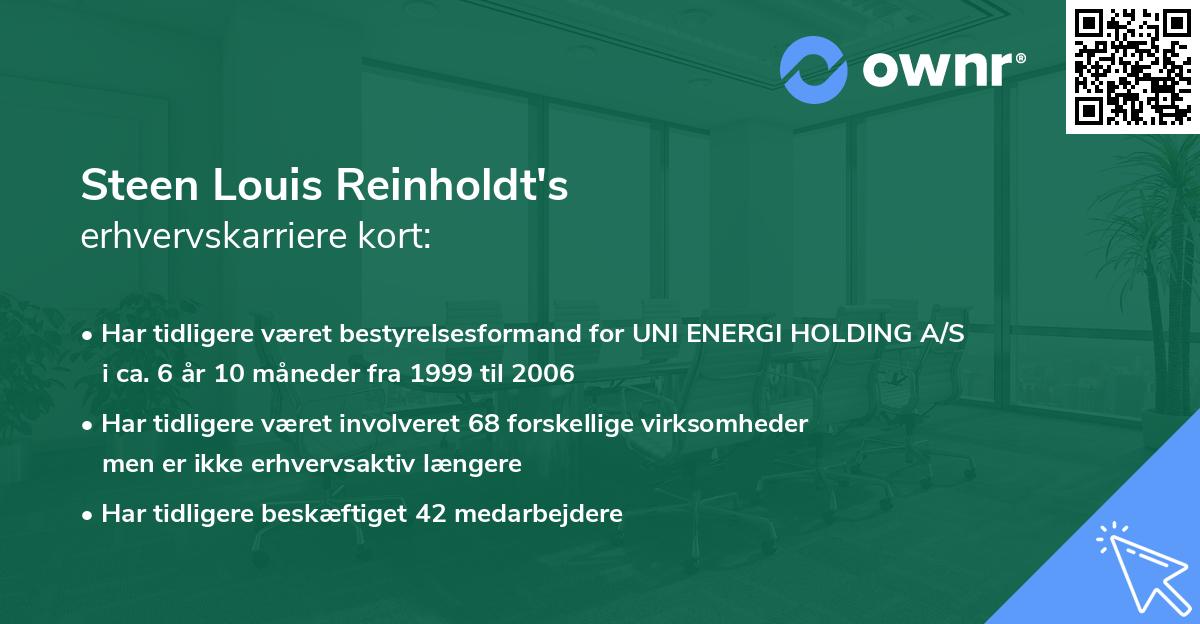 Steen Louis Reinholdt's erhvervskarriere kort