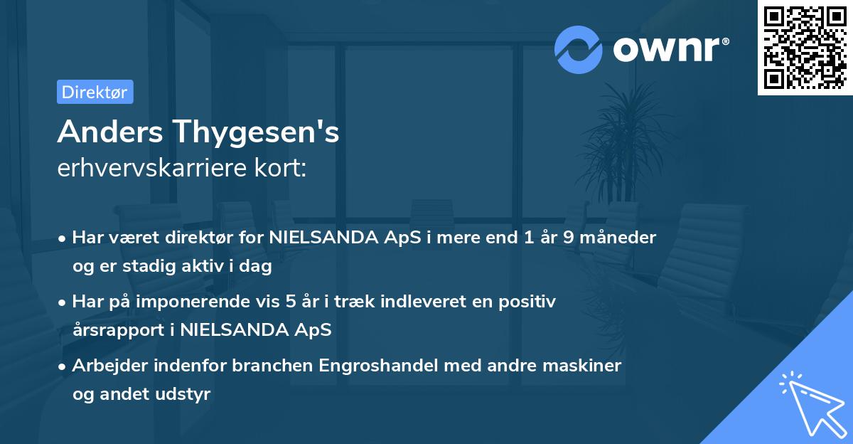 Anders Thygesen's erhvervskarriere kort