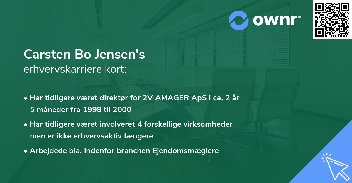 Carsten Bo Jensen's erhvervskarriere kort