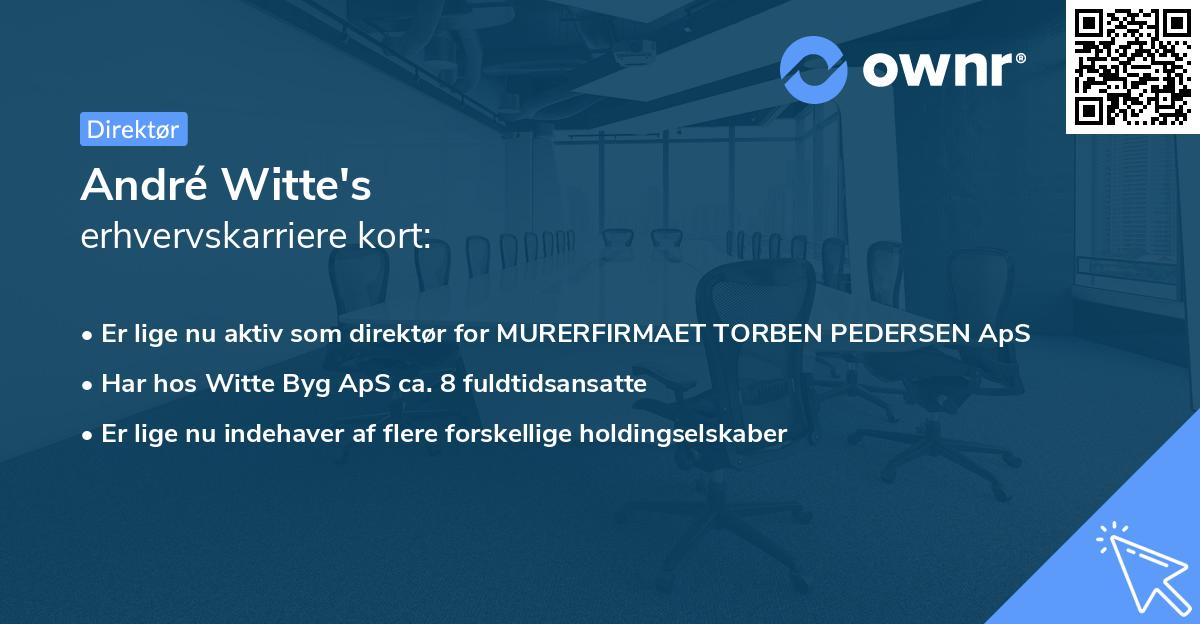 André Witte's erhvervskarriere kort