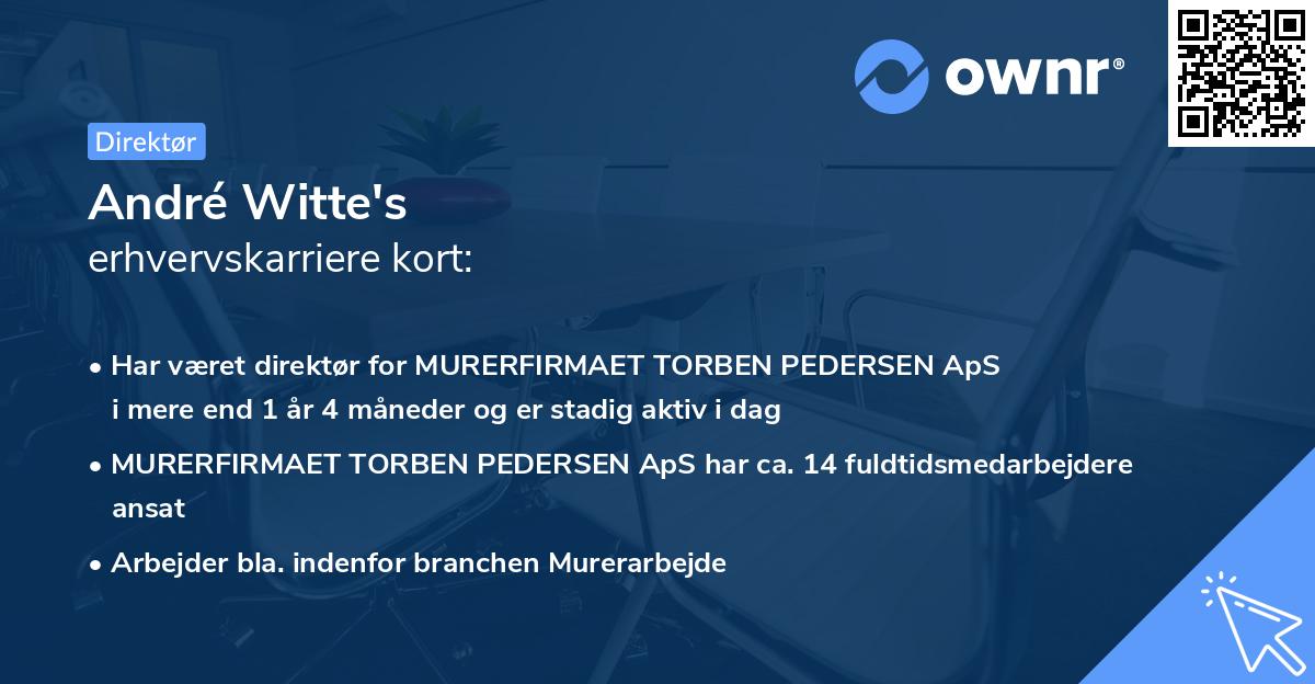 André Witte's erhvervskarriere kort