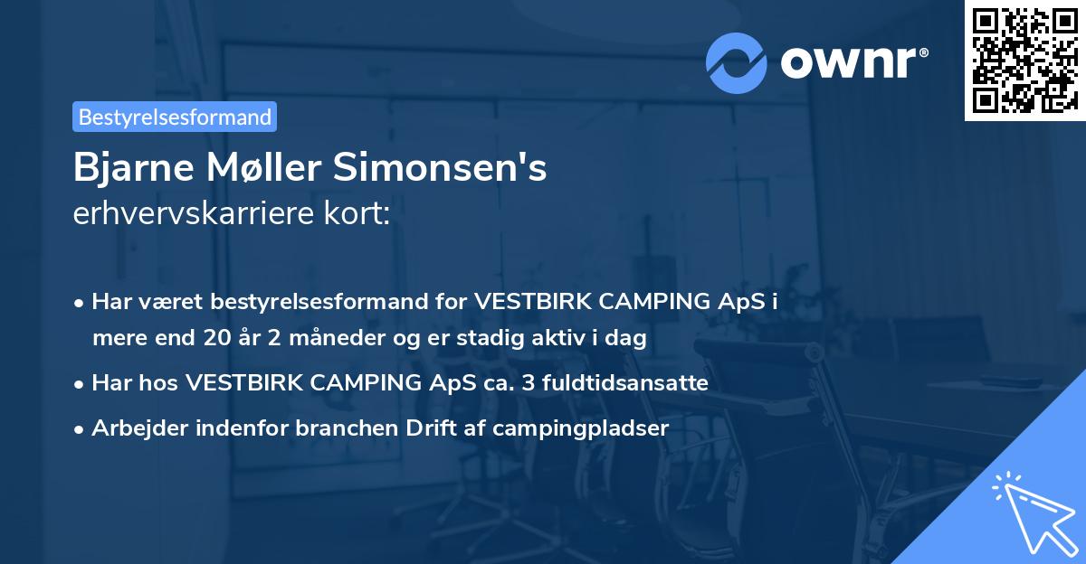 Bjarne Møller Simonsen's erhvervskarriere kort