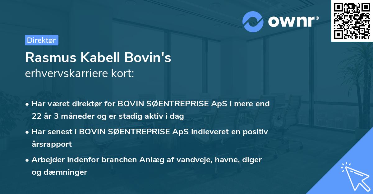 Rasmus Kabell Bovin's erhvervskarriere kort