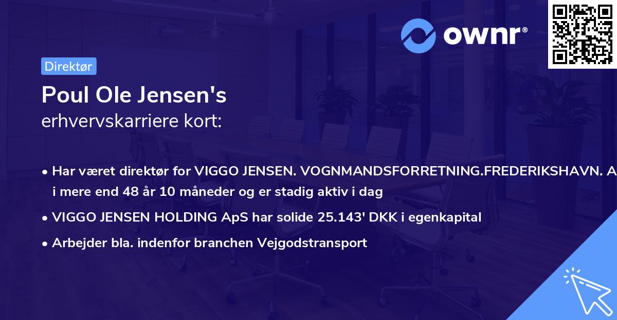 Poul Ole Jensen's erhvervskarriere kort