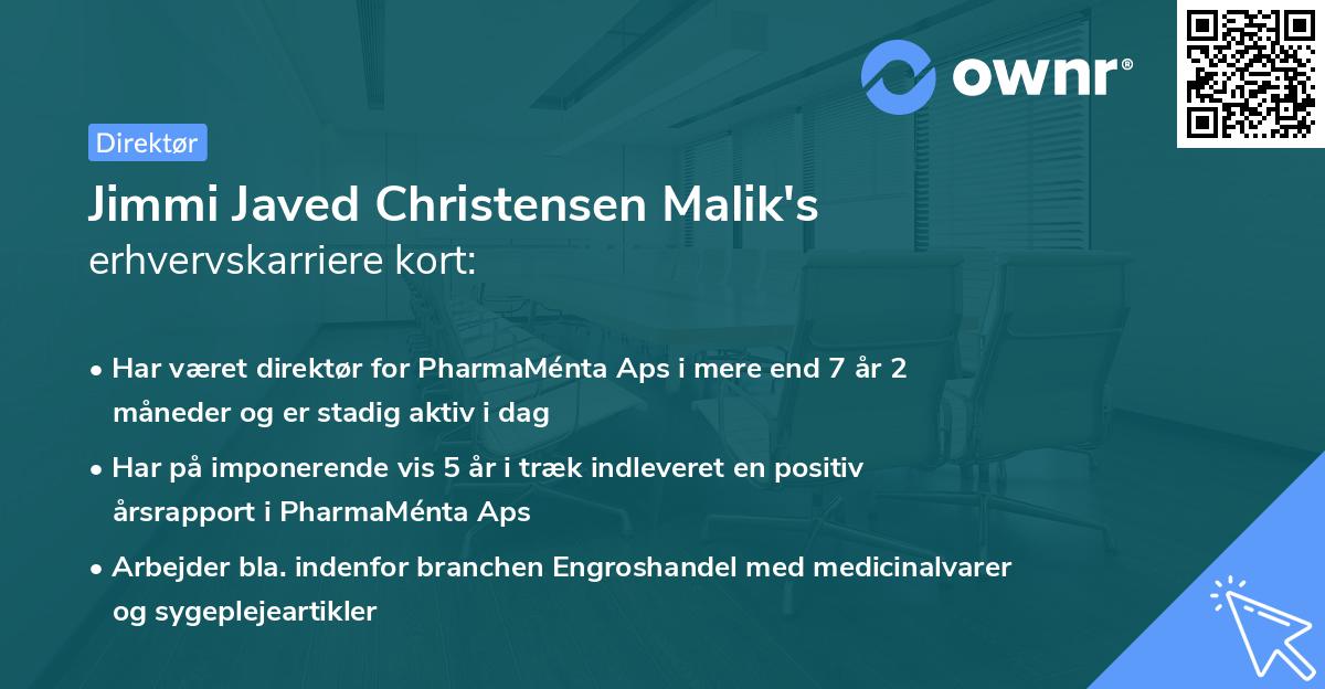 Jimmi Javed Christensen Malik's erhvervskarriere kort