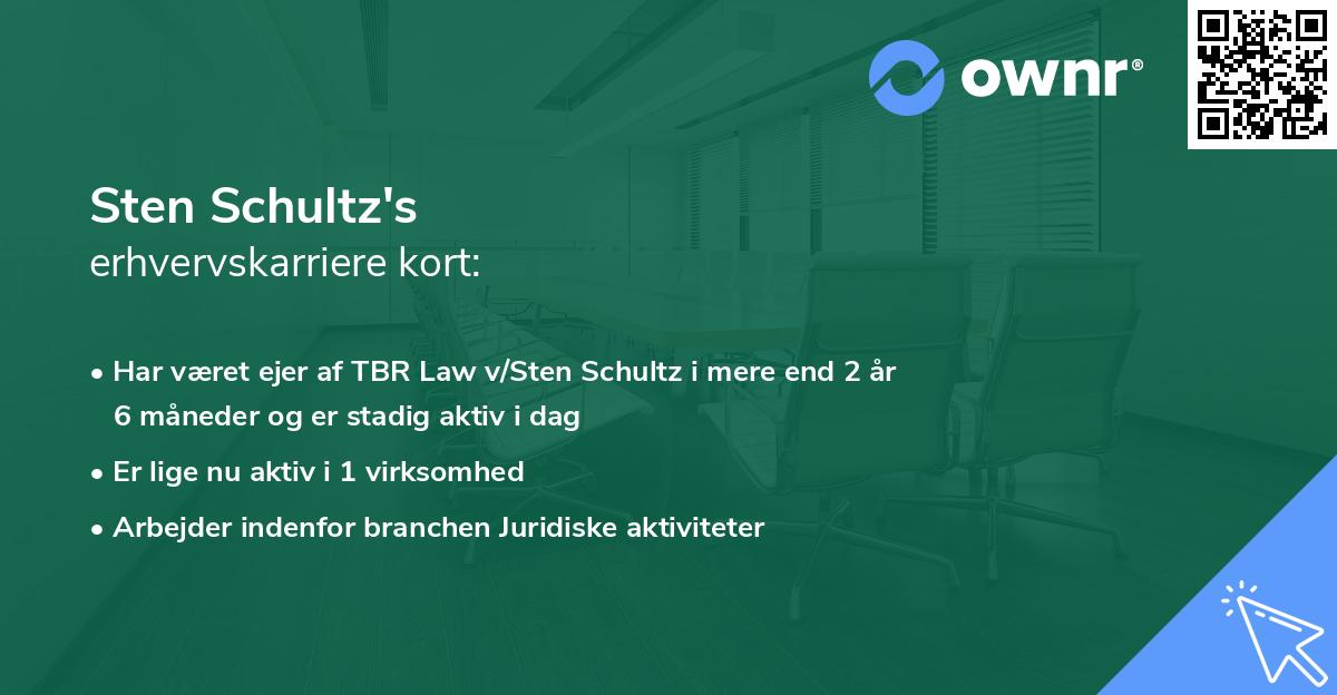 Sten Schultz's erhvervskarriere kort