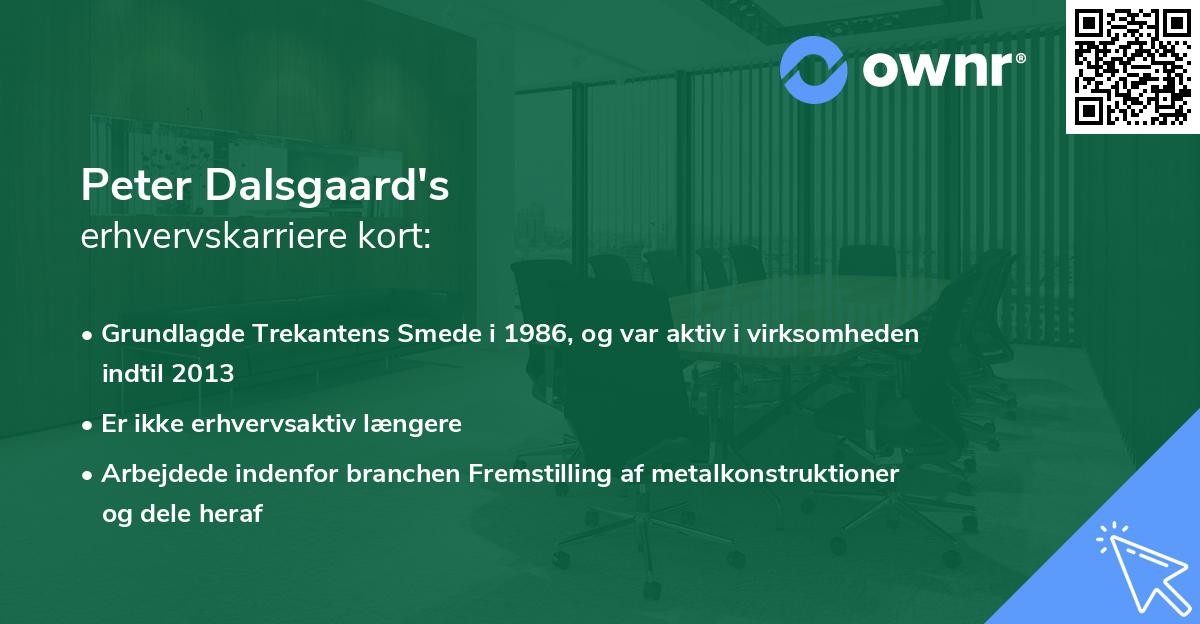 Peter Dalsgaard's erhvervskarriere kort