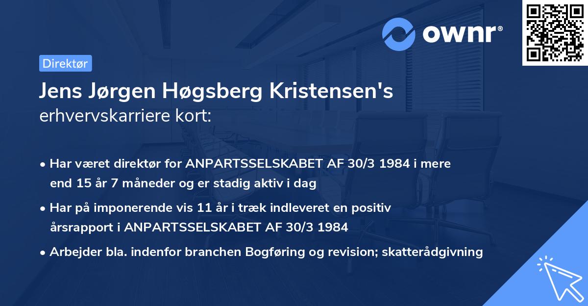 Jens Jørgen Høgsberg Kristensen's erhvervskarriere kort