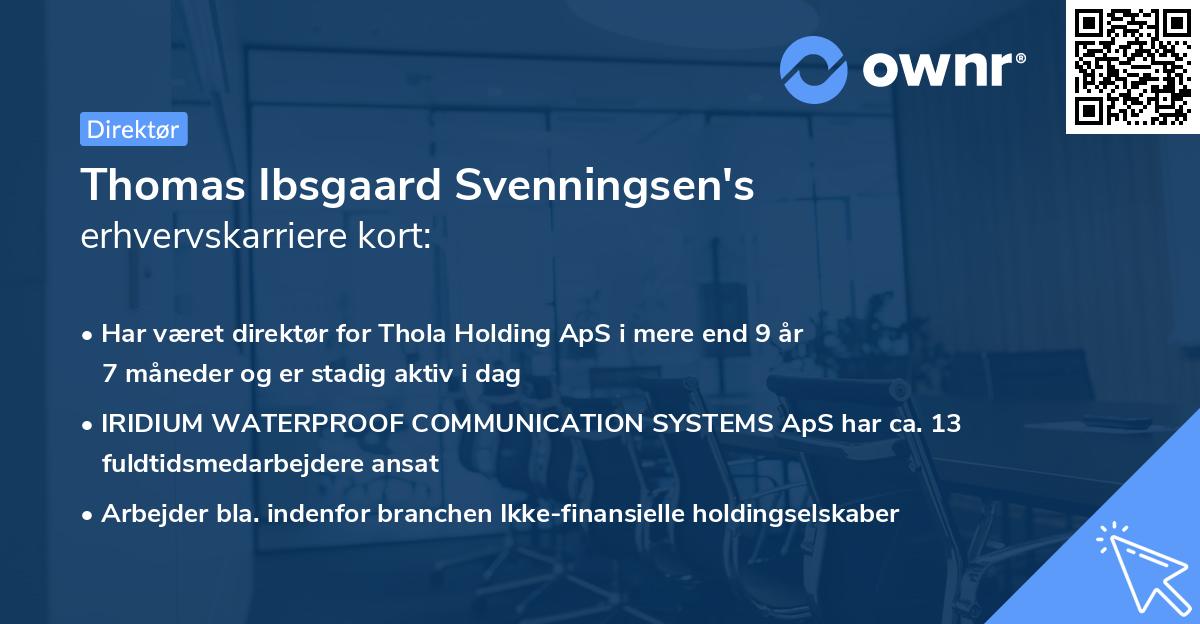Thomas Ibsgaard Svenningsen's erhvervskarriere kort