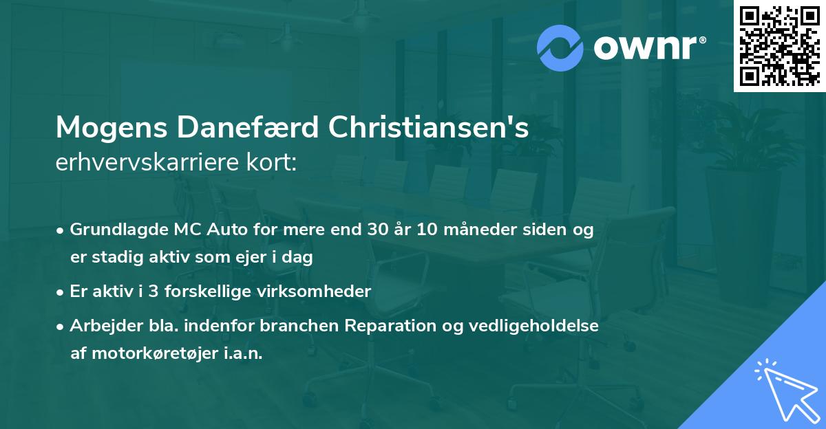 Mogens Danefærd Christiansen's erhvervskarriere kort