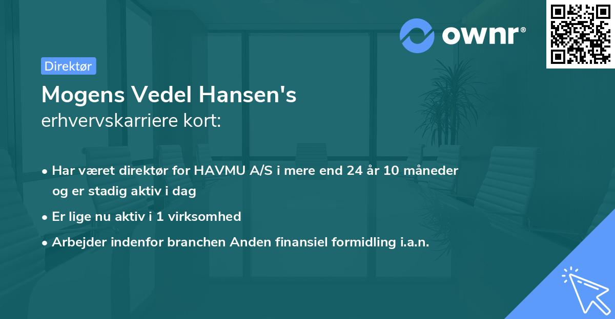 Mogens Vedel Hansen's erhvervskarriere kort