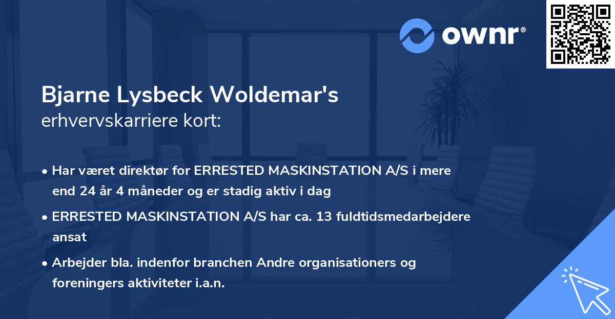 Bjarne Lysbeck Woldemar's erhvervskarriere kort