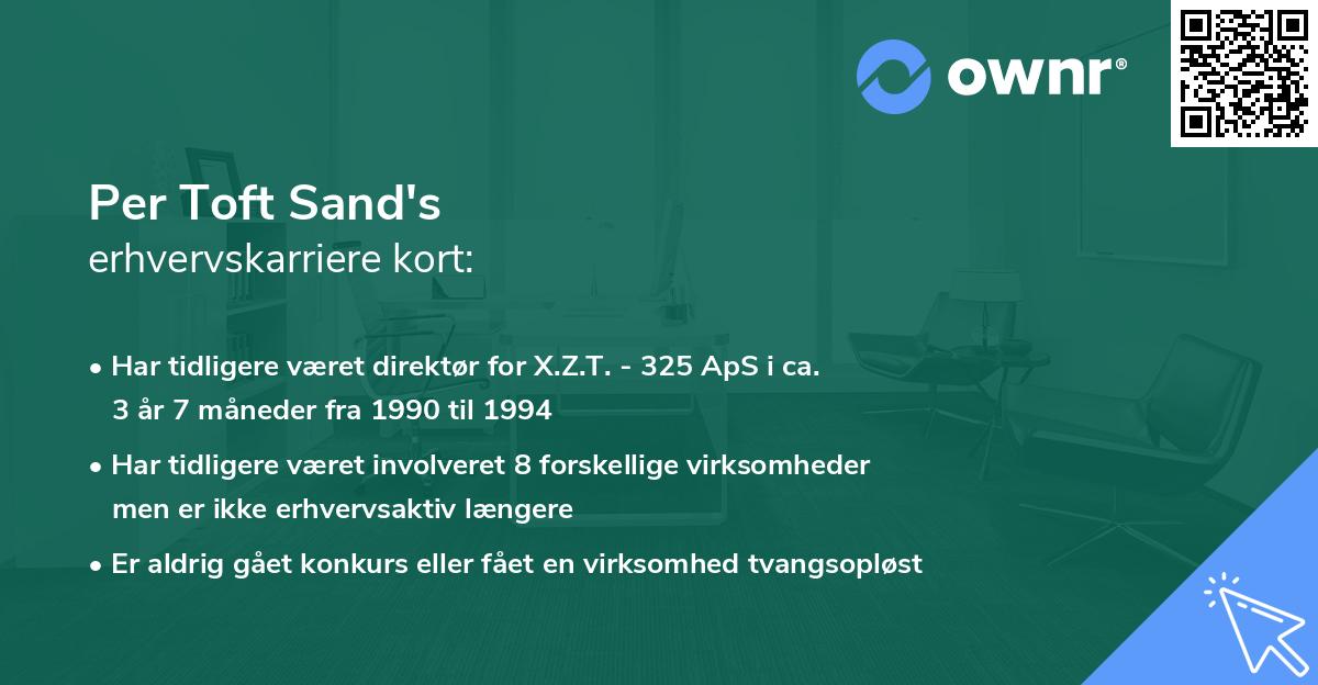Per Toft Sand's erhvervskarriere kort
