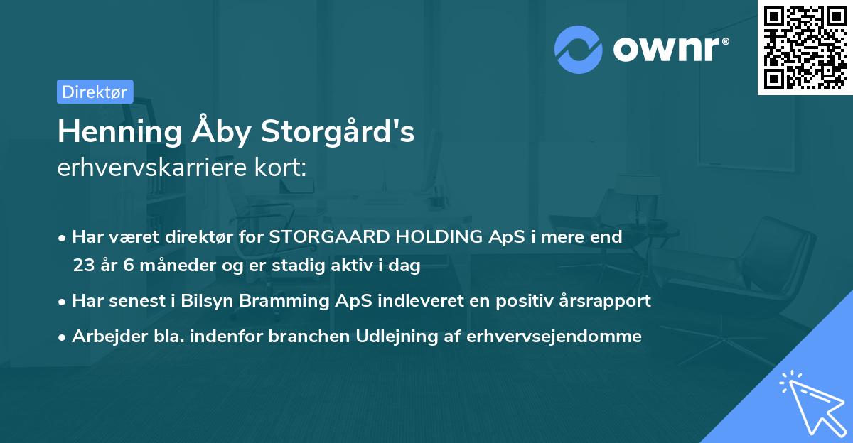 Henning Åby Storgård's erhvervskarriere kort