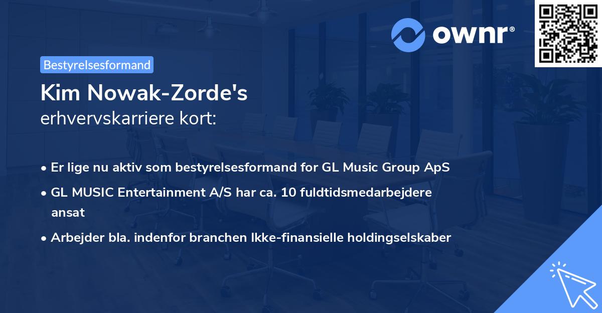 Kim Nowak-Zorde's erhvervskarriere kort