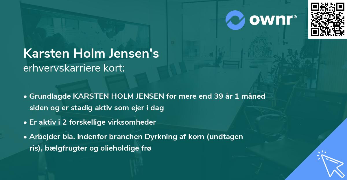 Karsten Holm Jensen's erhvervskarriere kort