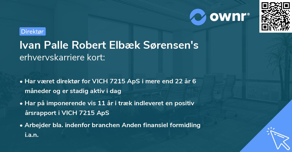 Ivan Palle Robert Elbæk Sørensen's erhvervskarriere kort