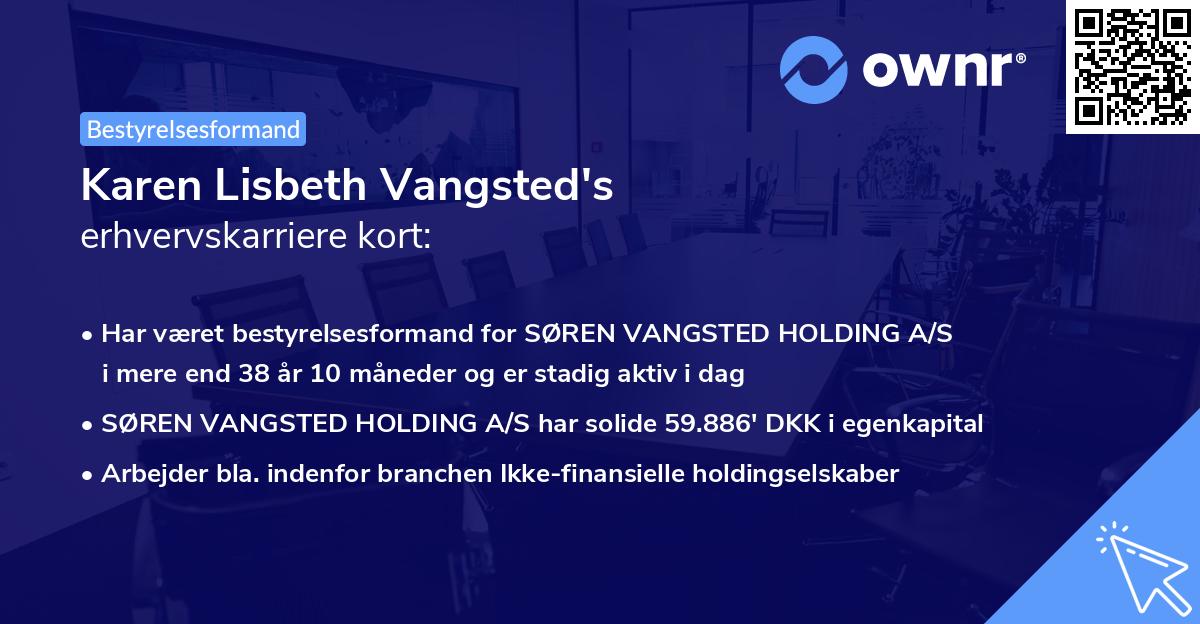 Karen Lisbeth Vangsted's erhvervskarriere kort
