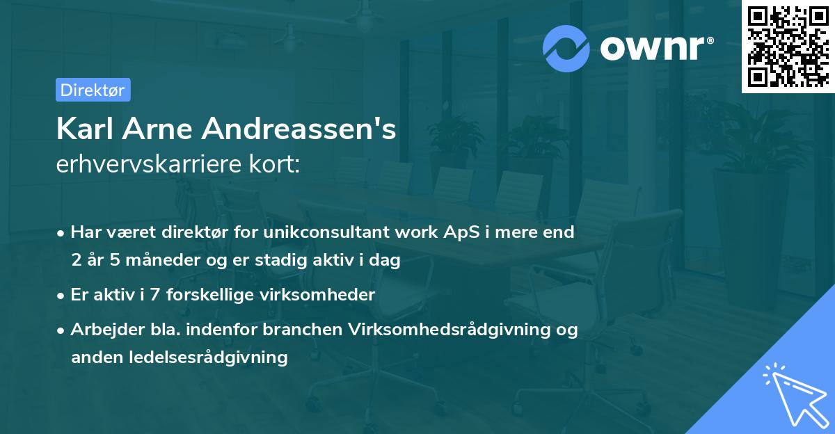Karl Arne Andreassen's erhvervskarriere kort