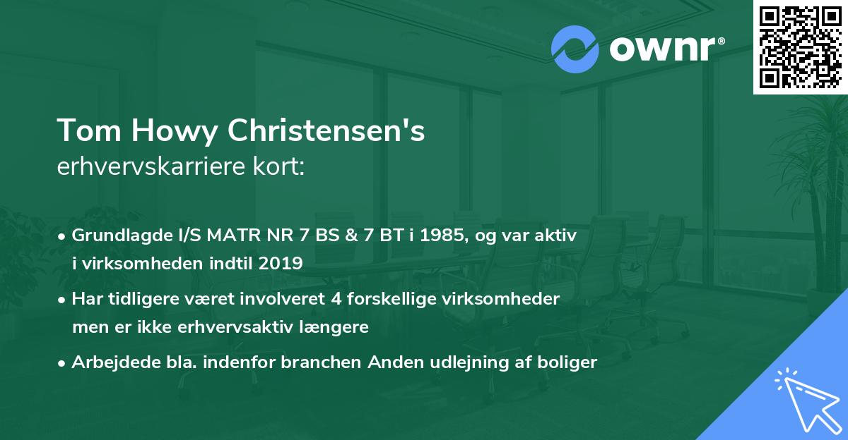 Tom Howy Christensen's erhvervskarriere kort